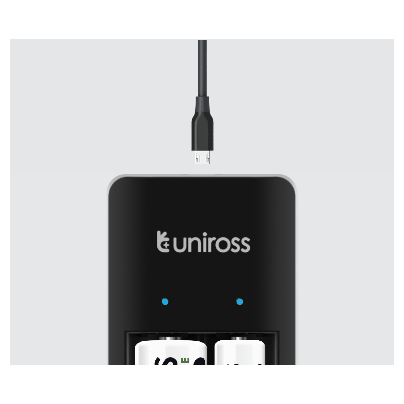 Buy Uniross USB Compact Mini Charger with 2x AA 1000 Batteries - UCU001 - USB Co... in Cyprus, Nicosia, Limassol, Larnaka, Pafos