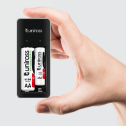Buy Uniross USB Compact Mini Charger with 2x AA 1000 Batteries - UCU001 - USB Co... in Cyprus, Nicosia, Limassol, Larnaka, Pafos