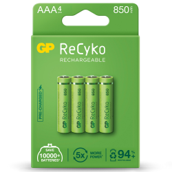 Buy GP ReCyko+ Rechargeable Batteries - AAA 850mah 4pcs in Cyprus, Nicosia, Limassol, Larnaka, Pafos