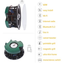 Buy Artsound SMART IN - WiFi Multiroom Active Ceiling Speakers (Active+Passive P... in Cyprus, Nicosia, Limassol, Larnaka, Pafos