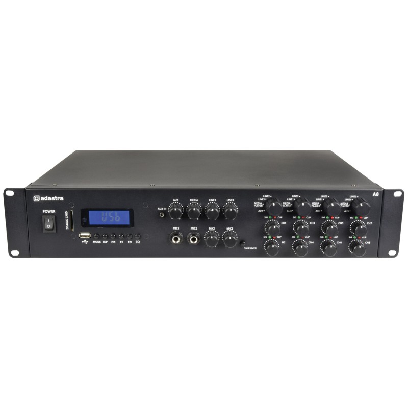 Buy Adastra A8 4 x Independent Stereo Zones Amplfier - 953.408UK - 8x200W USB BT FM in Cyprus, Nicosia, Limassol, Larnaka, Pafos