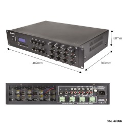 Buy Adastra A8 4 x Independent Stereo Zones Amplfier - 953.408UK - 8x200W USB BT FM in Cyprus, Nicosia, Limassol, Larnaka, Pafos