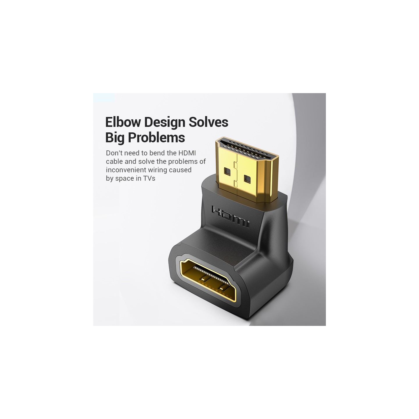 Vention HDMI Right Angle Adaptor Male to Female 90 Degree 4K60Hz AIOB0 — Buy in Cyprus with Fast Delivery