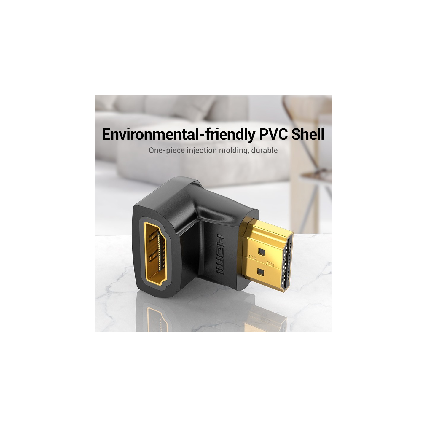 Vention HDMI Right Angle Adaptor Male to Female 90 Degree 4K60Hz AIOB0 — Buy in Cyprus with Fast Delivery