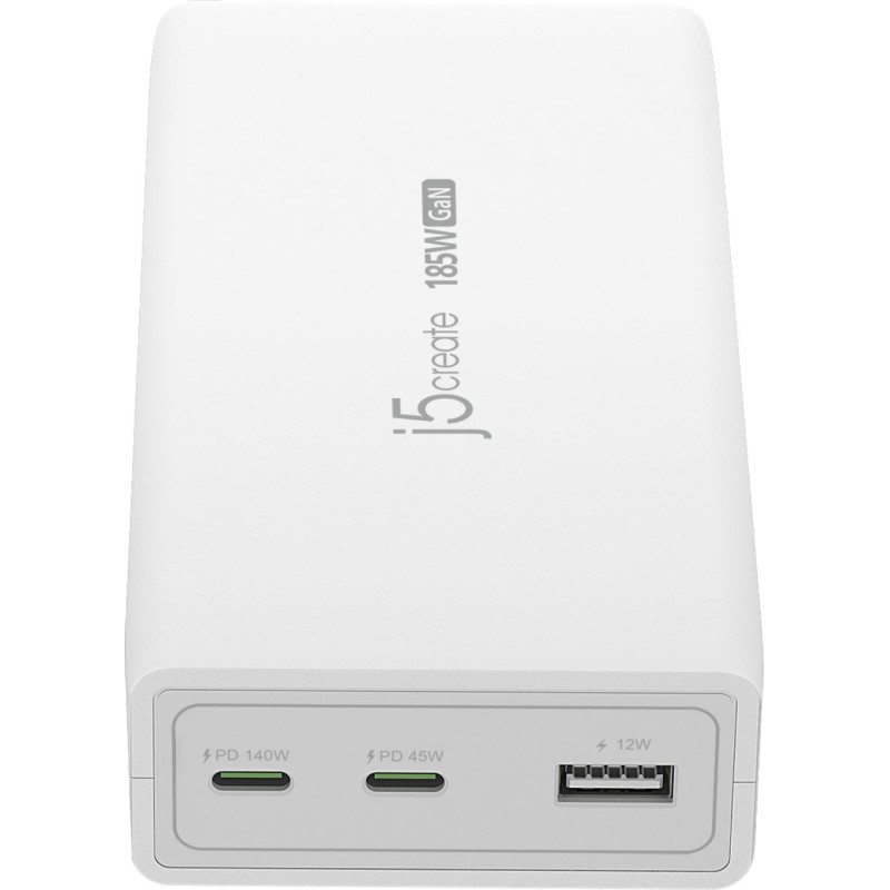 Buy j5create 185W Laptop GaN Charger PD3.1 2xUSB-C 1xUSB-A (UK Plug) JUP37185W in Cyprus, Nicosia, Limassol, Larnaka, Pafos