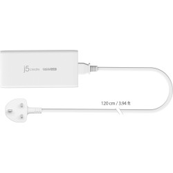 Buy j5create 185W Laptop GaN Charger PD3.1 2xUSB-C 1xUSB-A (UK Plug) JUP37185W in Cyprus, Nicosia, Limassol, Larnaka, Pafos