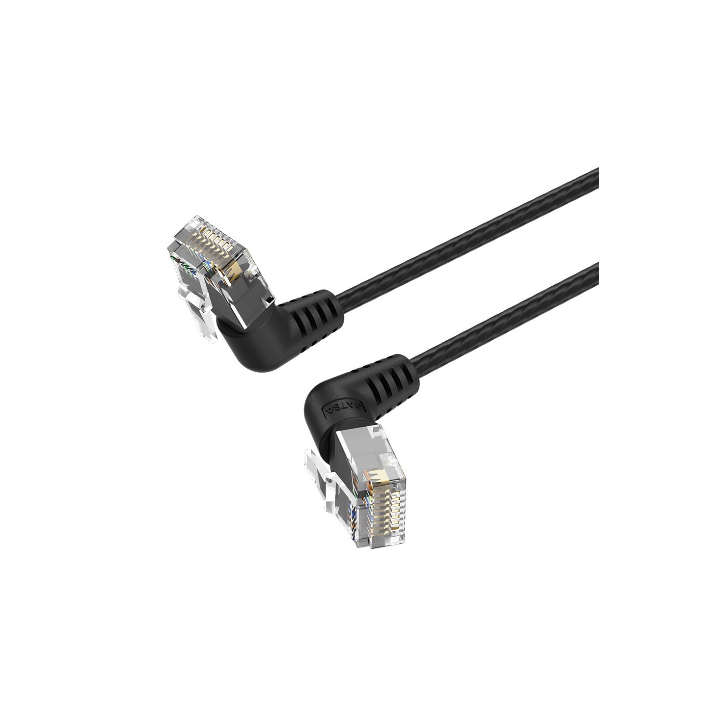 Vention Network Cable - IBOBF - Cat6A UTP Right-Angle Slim 1.0m Black — Buy in Cyprus with Fast Delivery