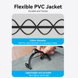 Buy Vention Network Cable - IBOBF - Cat6A UTP Right-Angle Slim 1.0m Black in Cyprus, Nicosia, Limassol, Larnaka, Pafos