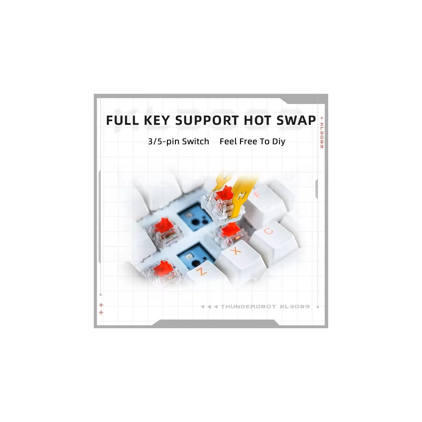 Thunderobot KG3089 89-Key White Mechanical Gaming Keyboard Red Switch (Boxed) — Buy in Cyprus with Fast Delivery