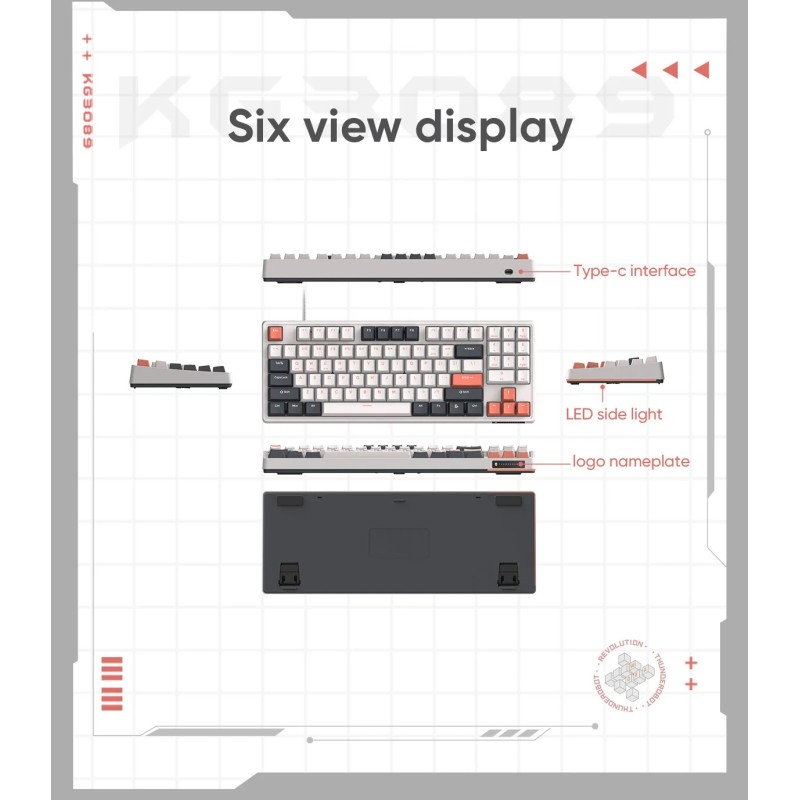 Buy Thunderobot White Mechanical Gaming Keyboard 89 Red Switch Keys - KG3089 - W... in Cyprus, Nicosia, Limassol, Larnaka, Pafos