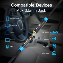 Buy Vention AUDIO 3.5mm M-F Extension Cable Metal 1.0m - VAB-B06-B100-M - 3.5mm ... in Cyprus, Nicosia, Limassol, Larnaka, Pafos