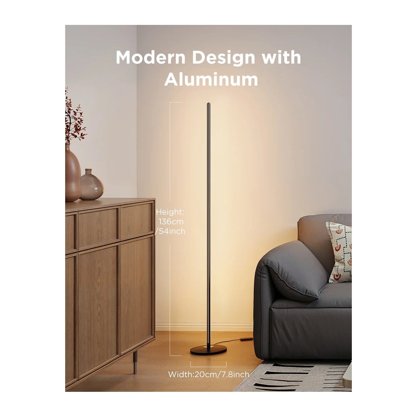 Govee Floor Lamp Lite Smart RGBICW Corner Lamp - Floor Lamp, Matter — Buy in Cyprus with Fast Delivery