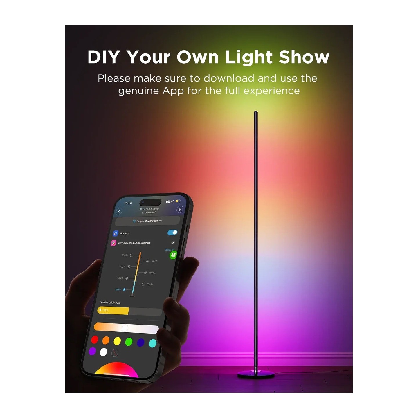 Govee Floor Lamp Lite Smart RGBICW Corner Lamp - Floor Lamp, Matter — Buy in Cyprus with Fast Delivery