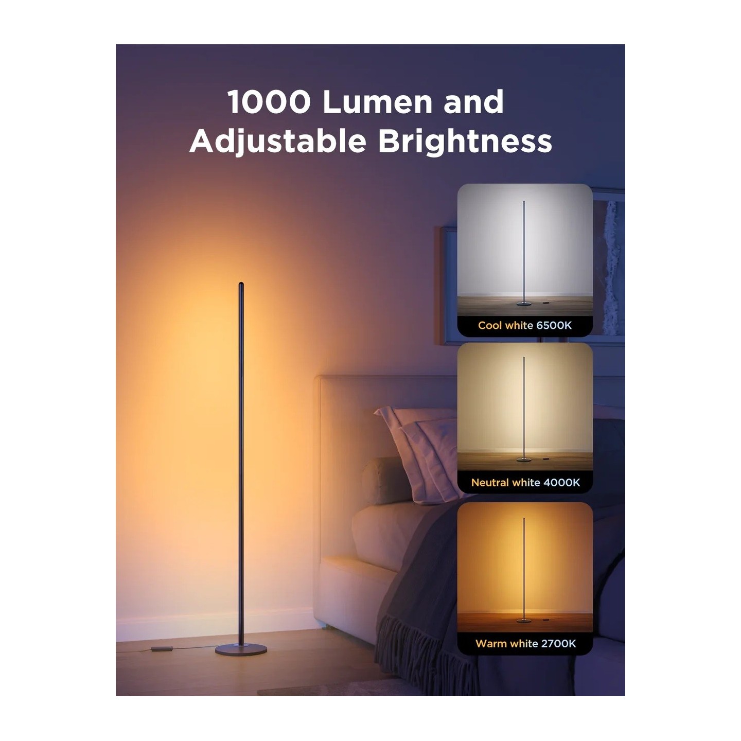 Govee Floor Lamp Lite Smart RGBICW Corner Lamp - Floor Lamp, Matter — Buy in Cyprus with Fast Delivery