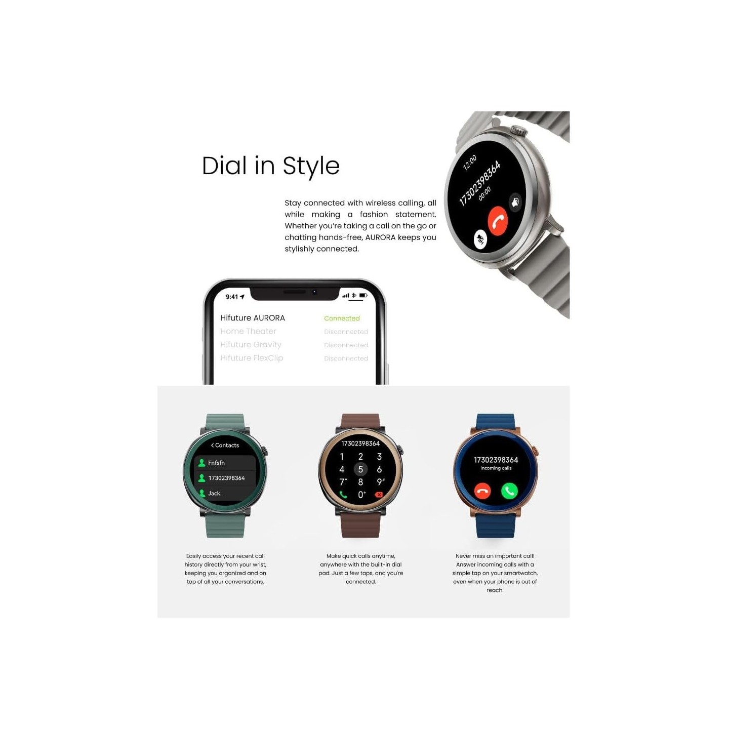 HiFuture Fashion SmartWatch AURORA - White Silver — Buy in Cyprus with Fast Delivery