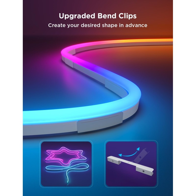 Buy Govee Gaming Wall Neon Rope Light - H10D2 - 2 Clips White (5pcs) in Cyprus, Nicosia, Limassol, Larnaka, Pafos