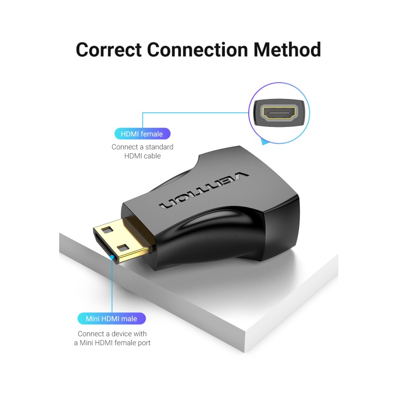 Buy Vention HDMI Adaptor - AISB0 - Female to Mini HDMI Male in Cyprus, Nicosia, Limassol, Larnaka, Pafos