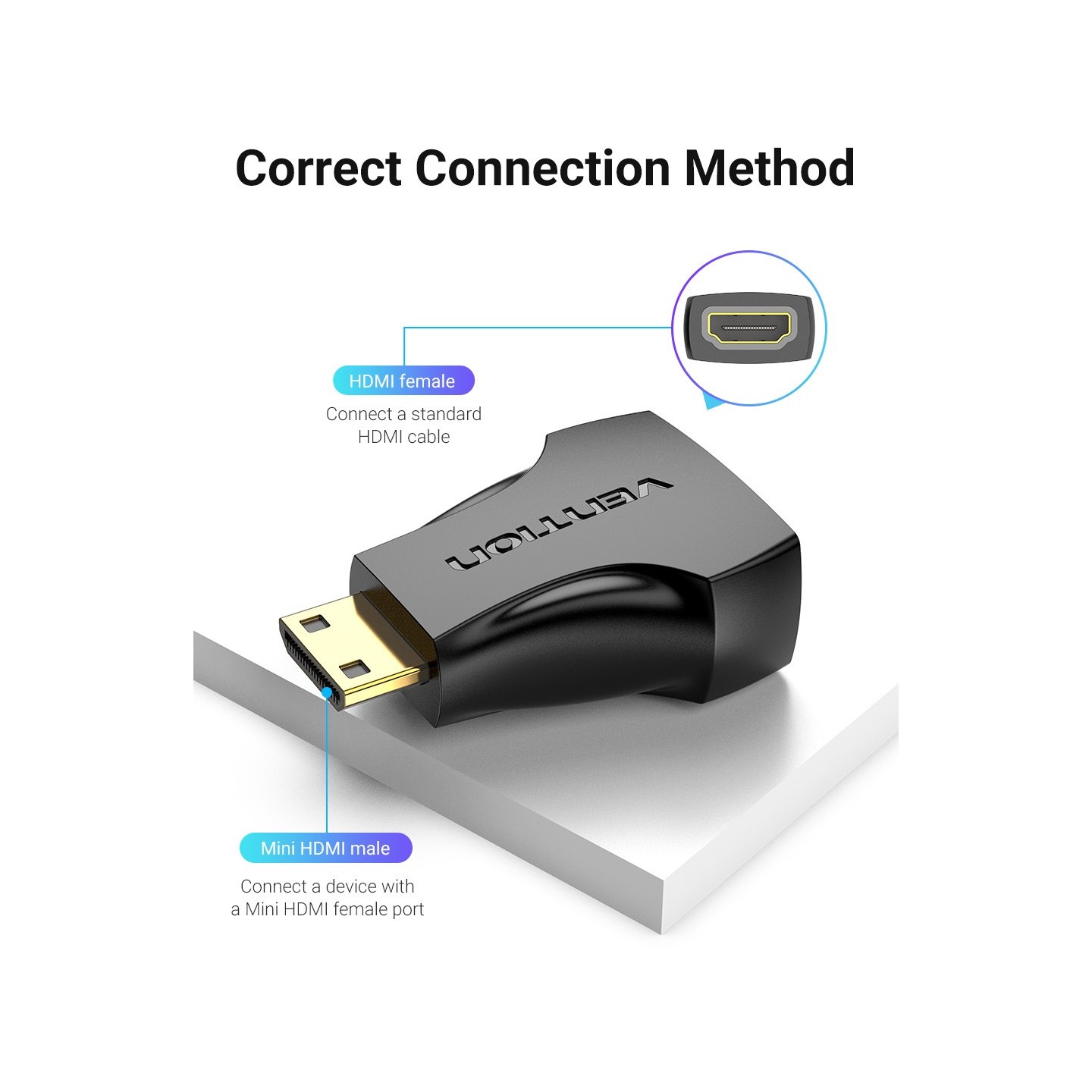 Vention HDMI Adaptor - AISB0 - Female to Mini HDMI Male — Buy in Cyprus with Fast Delivery