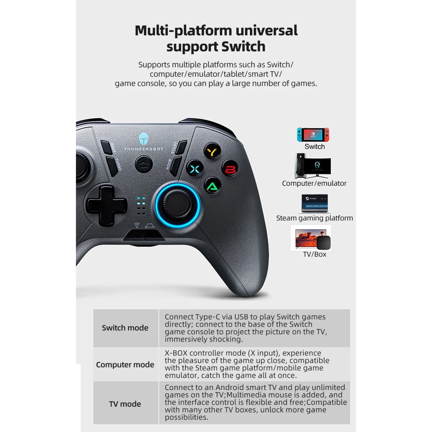 Thunderobot G30 Wired Vibration Gamepad for PC & Switch (Boxed) — Buy in Cyprus with Fast Delivery