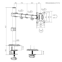 Brateck LDT66-C012 Single Arm Monitor Mount 17-32" up to 9kg (Boxed) — Buy in Cyprus with Fast Delivery