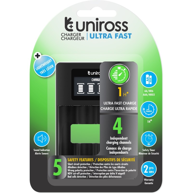Buy Uniross Ultra Fast Charger 1hour for AA AAA - UCU005 - Ultra Fast Charger 1h... in Cyprus, Nicosia, Limassol, Larnaka, Pafos