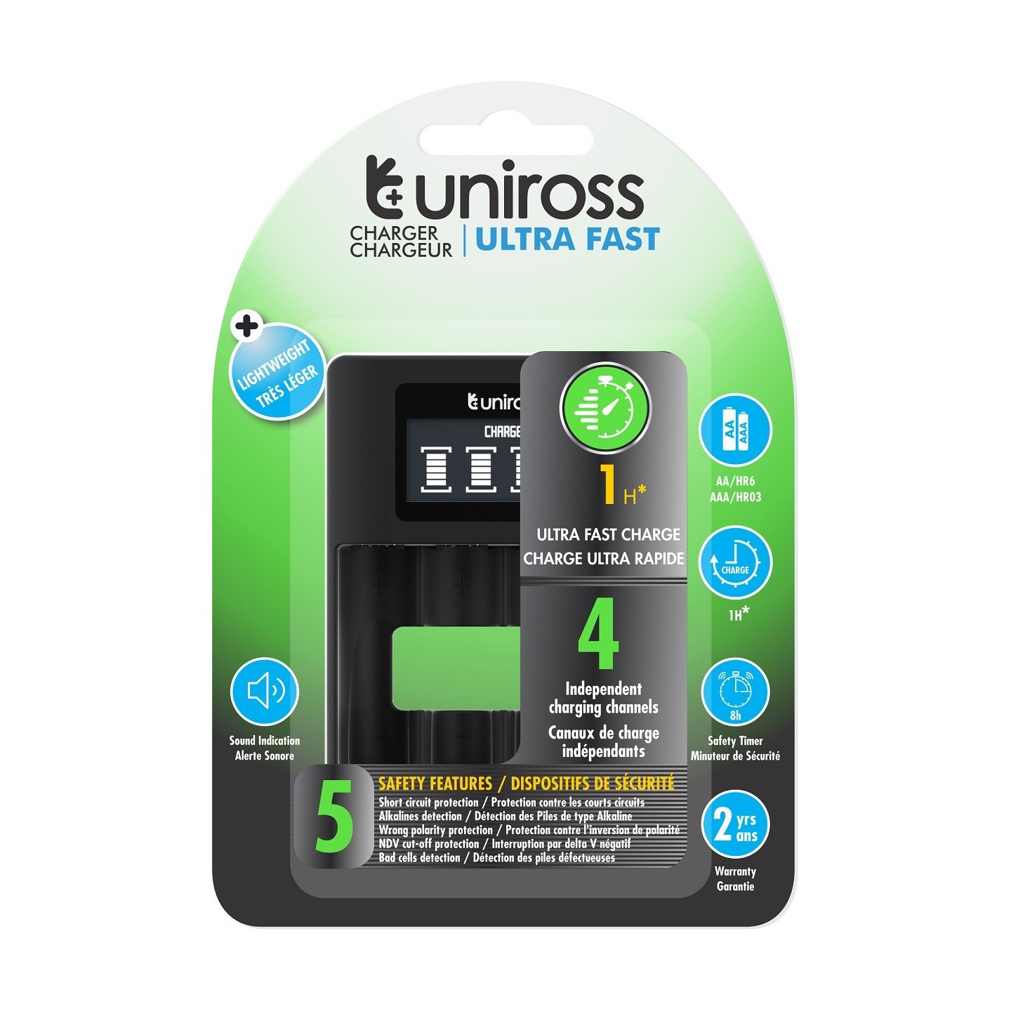Uniross Ultra Fast Charger 1hour for AA AAA - UCU005 - Ultra Fast Charger 1hour for AA AAA — Buy in Cyprus with Fast Delivery