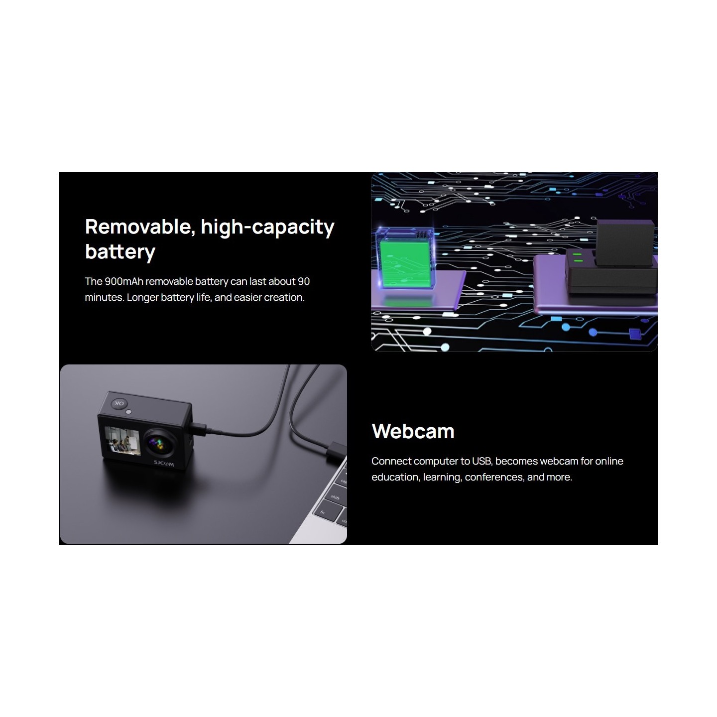 SJCAM Dual Screen WiFi Action Camera 4K30FPS 16MP - SJ4000 - Dual Screen, WiFi, 4K30FPS, 16MP