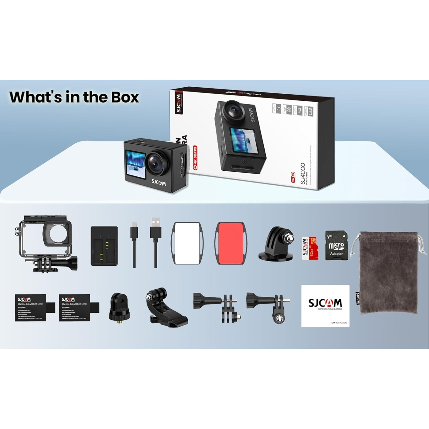 SJCAM Dual Screen WiFi Action Camera 4K30FPS 16MP - SJ4000 - Dual Screen, WiFi, 4K30FPS, 16MP