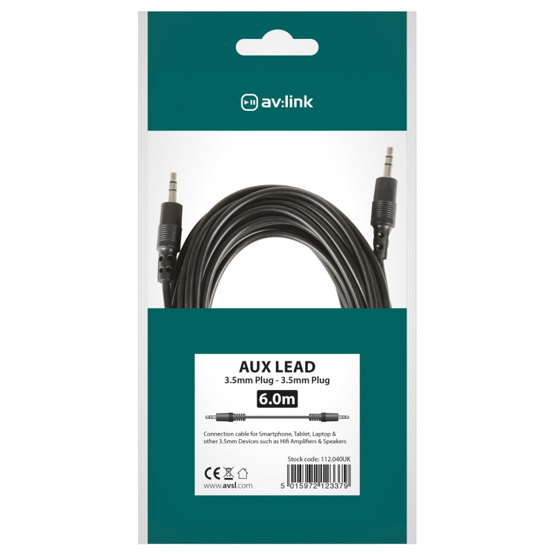 Buy AV:link 3.5mm to 3.5mm Stereo 6.0m - 112.040UK - 3.5mm to 3.5mm Stereo 6.0m in Cyprus, Nicosia, Limassol, Larnaka, Pafos