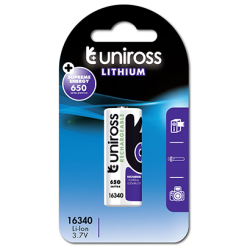 Buy Uniross Lithium Rechargeable Battery - RCR123A - Lithium Rechargeable Batter... in Cyprus, Nicosia, Limassol, Larnaka, Pafos