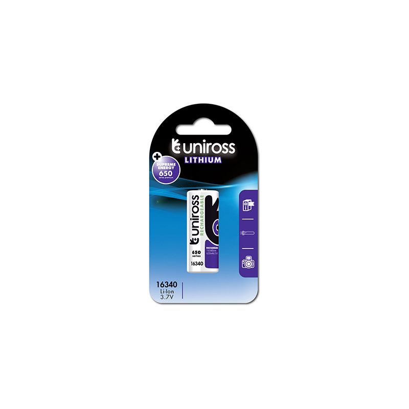Buy Uniross Lithium Rechargeable Battery - RCR123A - Lithium Rechargeable Batter... in Cyprus, Nicosia, Limassol, Larnaka, Pafos