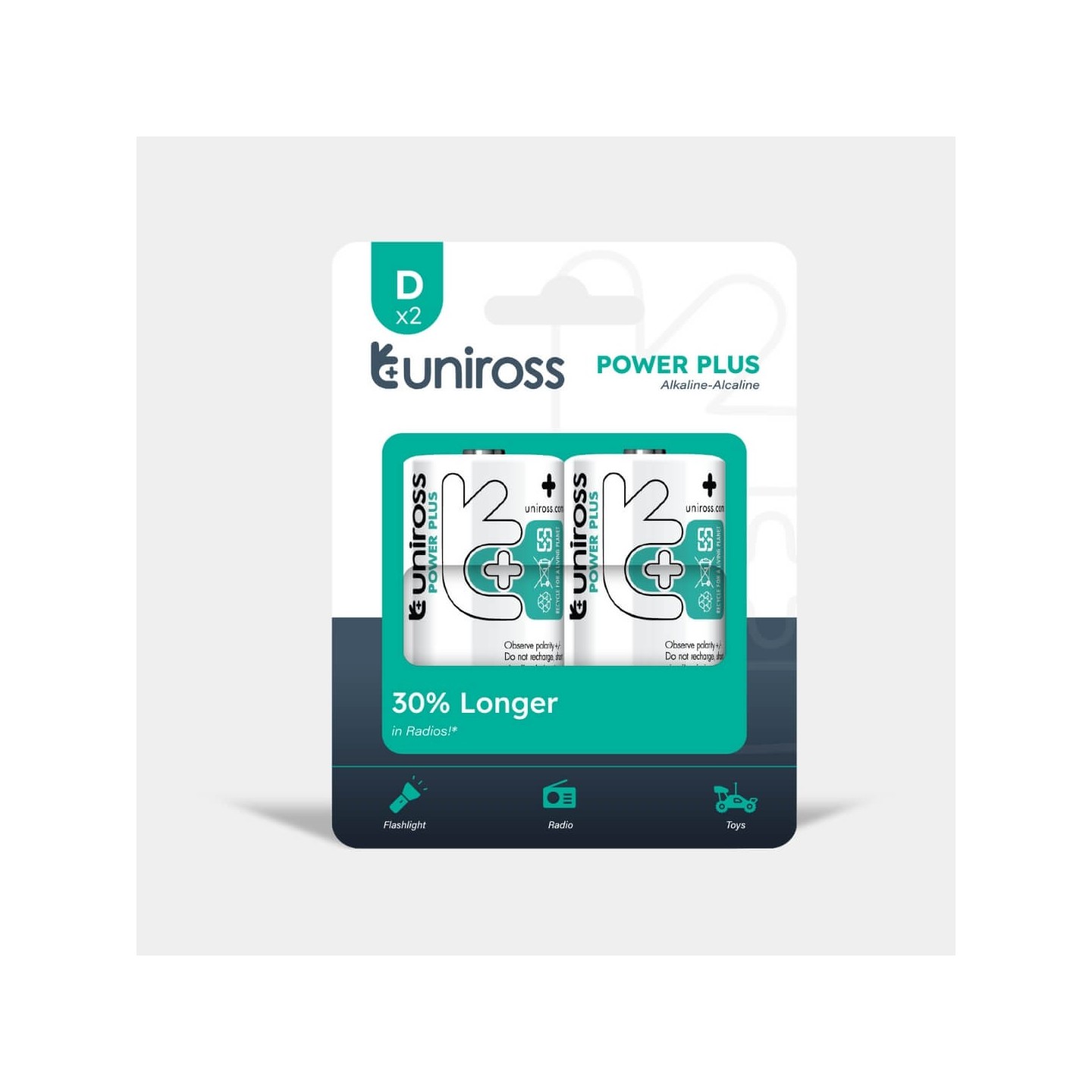 Uniross Alkaline D Power Plus Batteries - 2 Pcs (New) — Buy in Cyprus with Fast Delivery