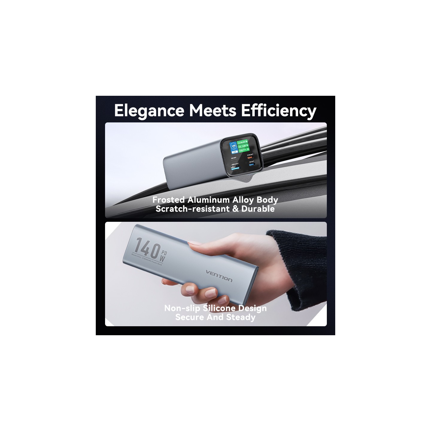 Vention Powerbank 27000mAh 140W 3xUSBC+USB-A - FHVH0 - 27000mAh 140W 3xUSBC+USB-A — Buy in Cyprus with Fast Delivery