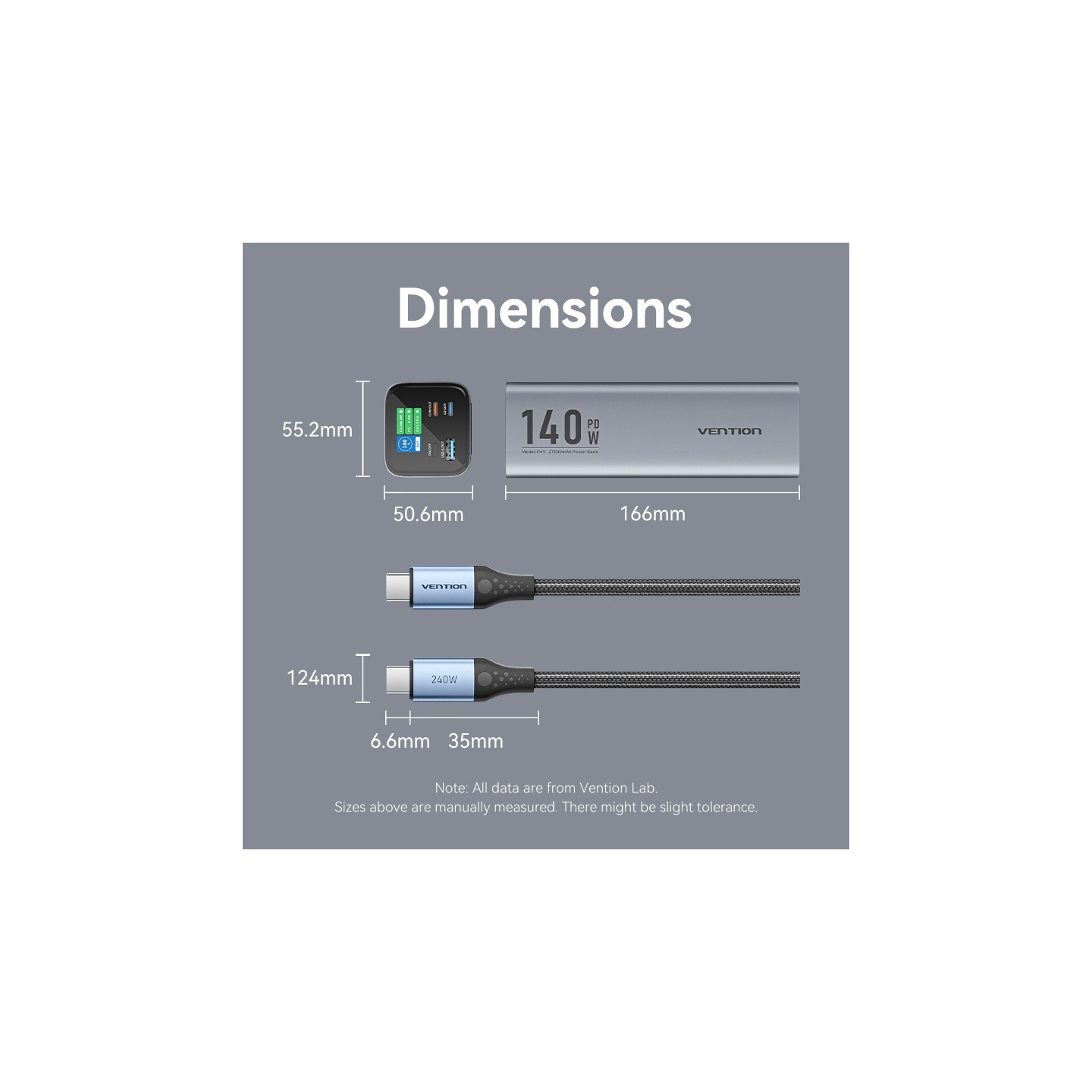 Vention Powerbank 27000mAh 140W 3xUSBC+USB-A - FHVH0 - 27000mAh 140W 3xUSBC+USB-A — Buy in Cyprus with Fast Delivery