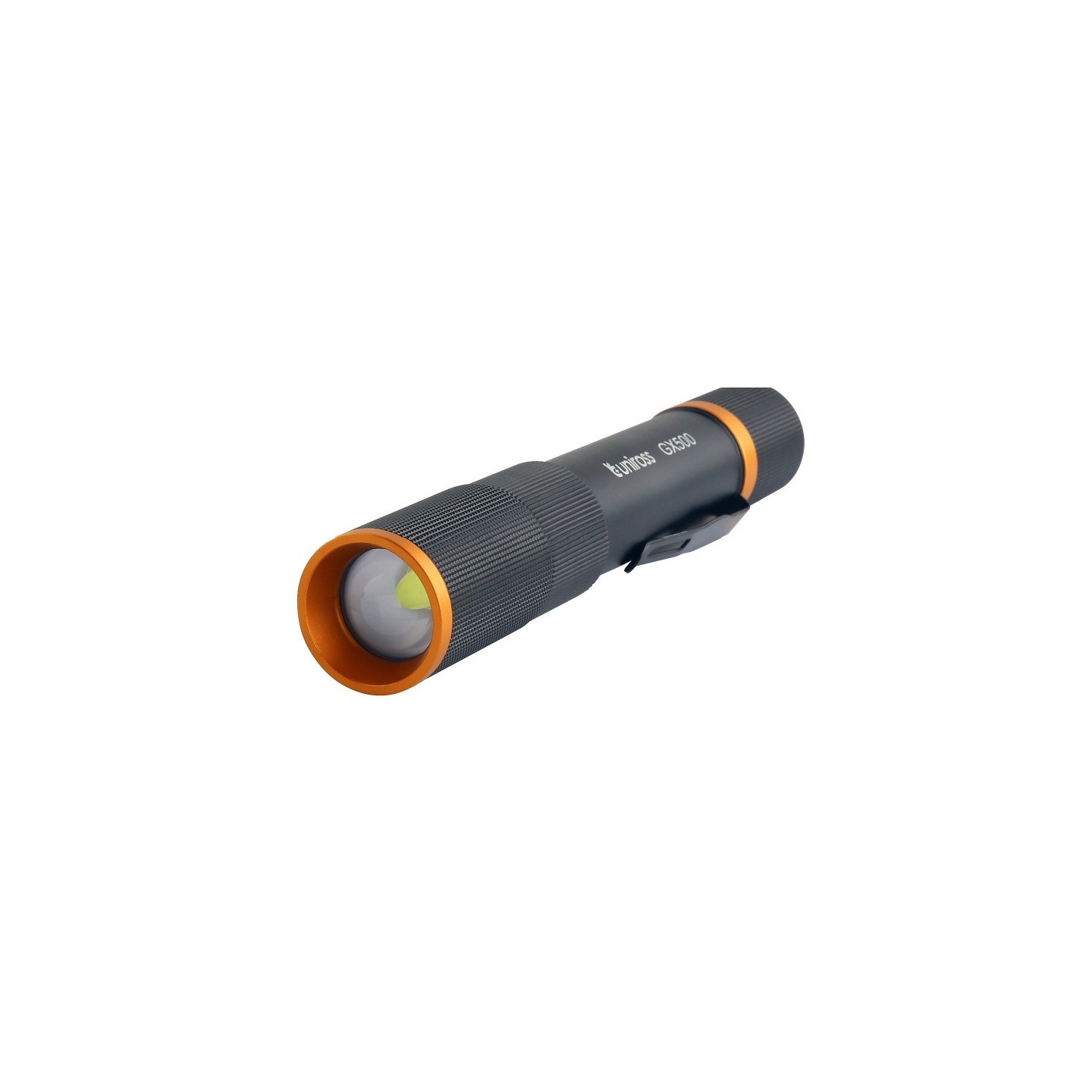 Uniross USB Rechargeable Torch - GX500 - IP44 Waterproof Aluminium 1000 lumens 140m Beam 120hrs Battery