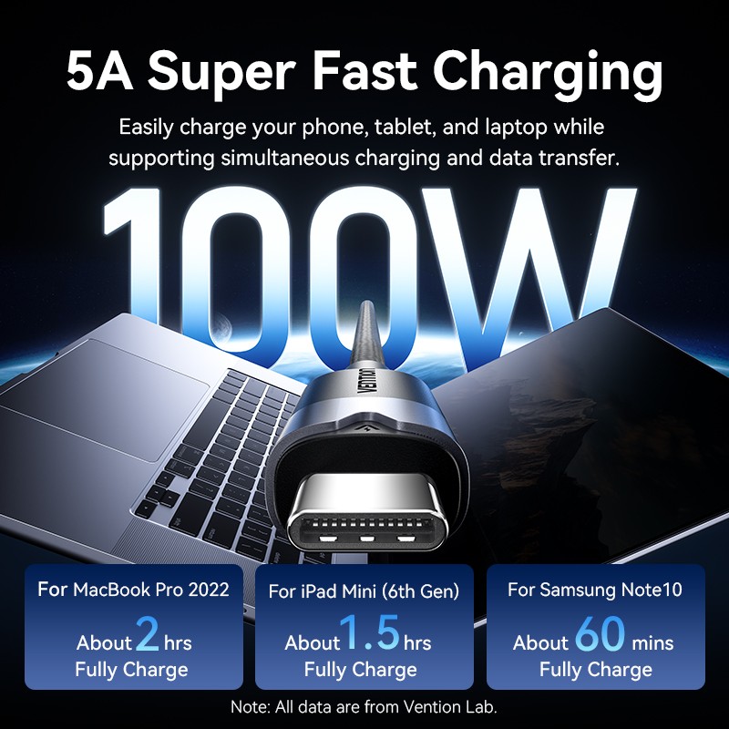 Buy Vention IT Cable USB-C 3.2 Gen2 M-M 2.0m Braided Aluminum Black - TRGBH - M-... in Cyprus, Nicosia, Limassol, Larnaka, Pafos