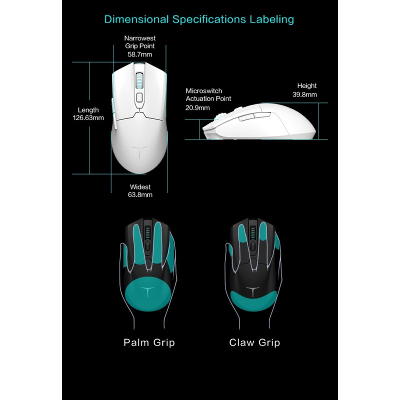Buy Thunderobot Wireless Gaming Rechargeable Mouse - ML602 SE - White in Cyprus, Nicosia, Limassol, Larnaka, Pafos
