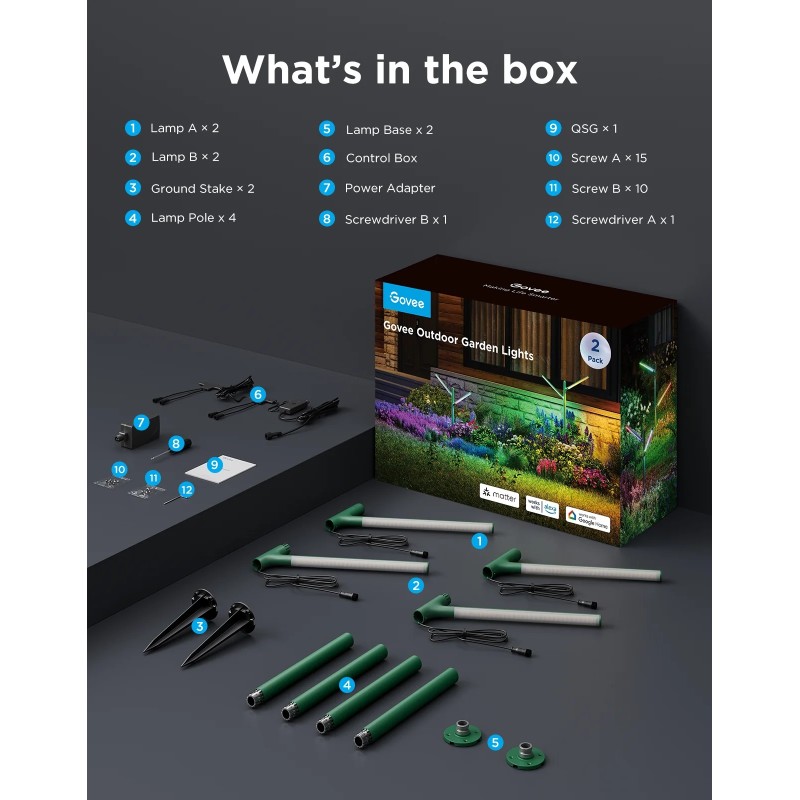 Buy Govee Outdoor Smart Garden Light - H7086341 - RGBICWW in Cyprus, Nicosia, Limassol, Larnaka, Pafos