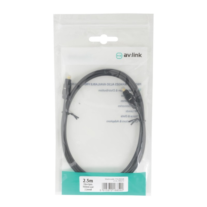 Buy AV:Link Toslink Optical Lead - 112.202UK - Toslink Optical Lead 2.5m in Cyprus, Nicosia, Limassol, Larnaka, Pafos