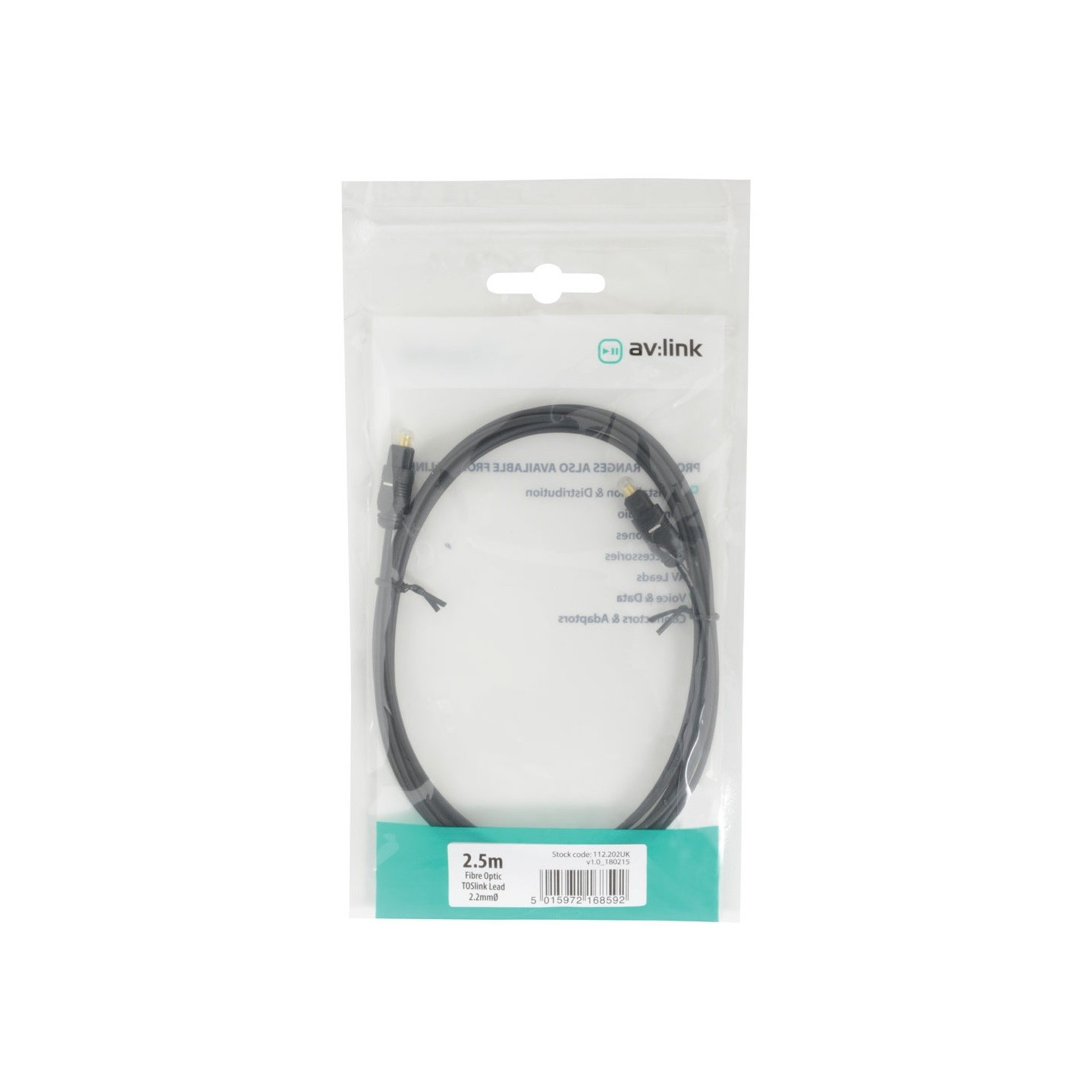 AV:Link Toslink Optical Lead - 112.202UK - Toslink Optical Lead 2.5m — Buy in Cyprus with Fast Delivery