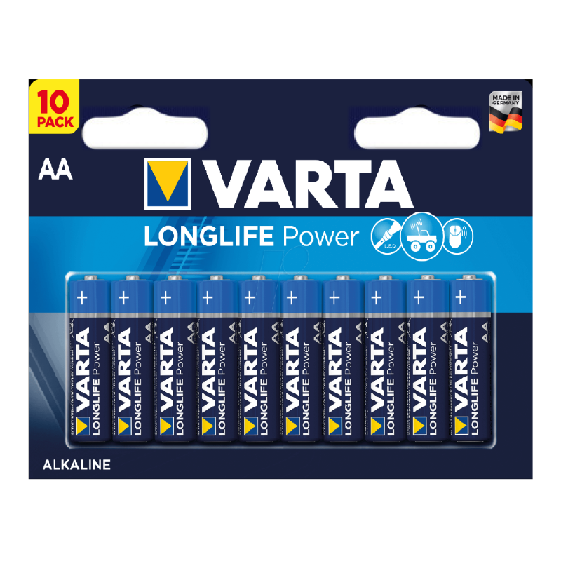 Buy Varta Alkaline AA 10pcs Longlife Power - AA 10pcs Longlife Power in Cyprus, Nicosia, Limassol, Larnaka, Pafos
