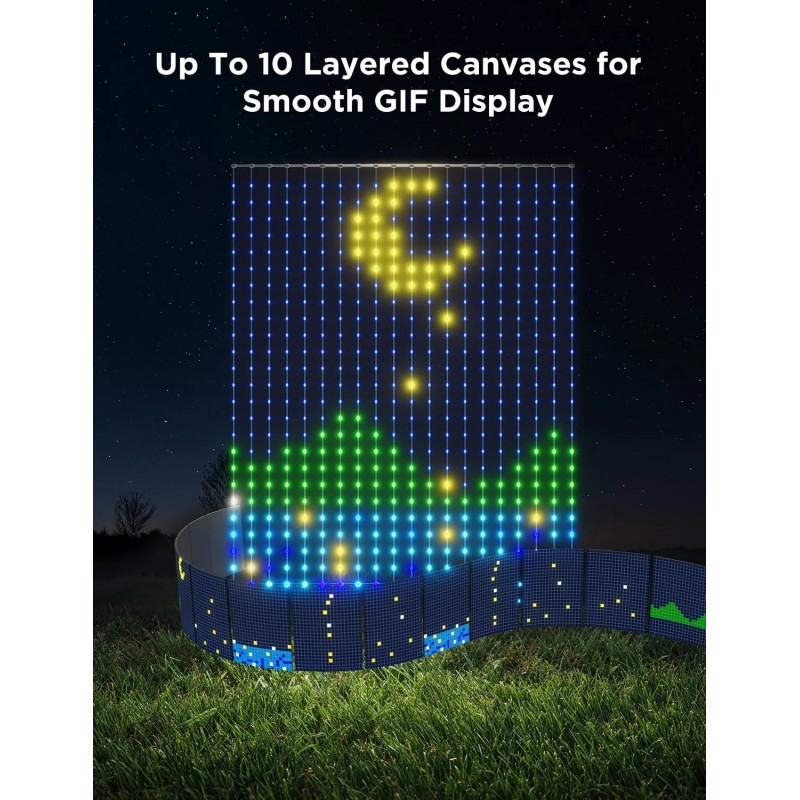 Buy Govee LED Curtain Lights - H70B4 - 2 WiFi & BT RGBIC 3mx2.0m IP65 (EU) in Cyprus, Nicosia, Limassol, Larnaka, Pafos