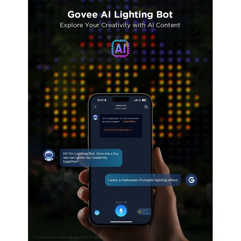 Buy Govee LED Curtain Lights - H70B4 - 2 WiFi & BT RGBIC 3mx2.0m IP65 (EU) in Cyprus, Nicosia, Limassol, Larnaka, Pafos