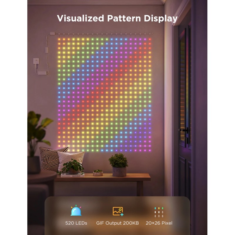 Buy Govee LED Curtain Lights - H70B4 - 2 WiFi & BT RGBIC 3mx2.0m IP65 (EU) in Cyprus, Nicosia, Limassol, Larnaka, Pafos