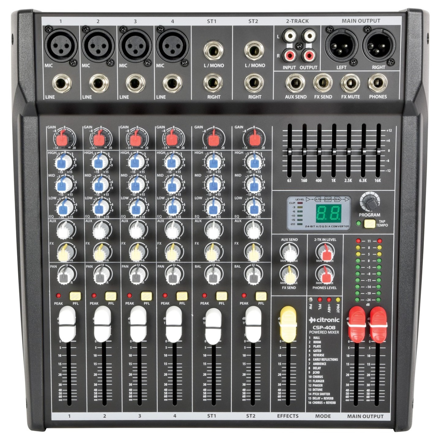 Citronic 8 Channel Mixer & Amplifier - CSP408 - 400W with DSP 170.841UK — Buy in Cyprus with Fast Delivery