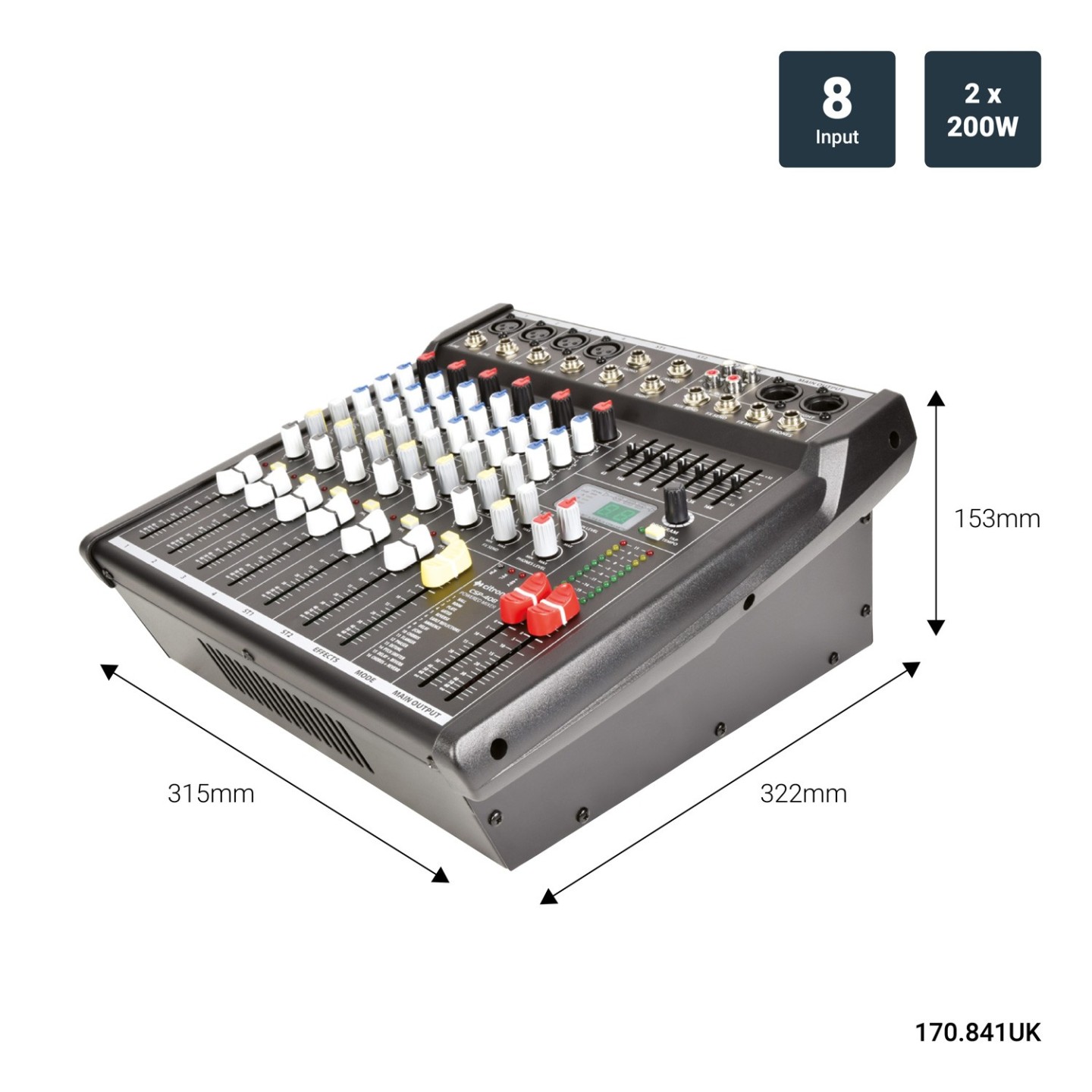 Citronic 8 Channel Mixer & Amplifier - CSP408 - 400W with DSP 170.841UK — Buy in Cyprus with Fast Delivery