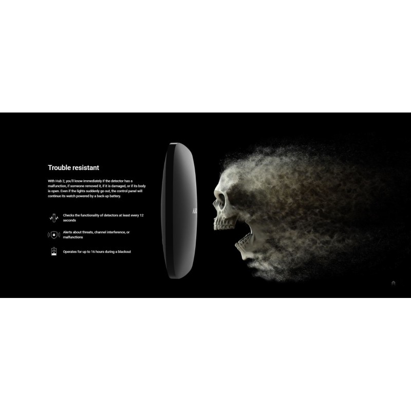 Buy AJAX TCP-IP GSM Alarm - Hub2 - Supports PIR With Video Verification White in Cyprus, Nicosia, Limassol, Larnaka, Pafos