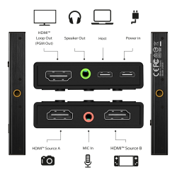 Buy j5create Capture Card - JVA06 - Dual HDMI to USB-C A 1080p 3.5mm DSLR PD Win... in Cyprus, Nicosia, Limassol, Larnaka, Pafos