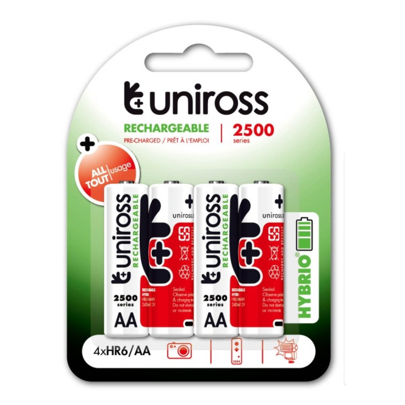 Buy Uniross AA 2500 Hybrio Rechargeable Battery - 4pcs in Cyprus, Nicosia, Limassol, Larnaka, Pafos