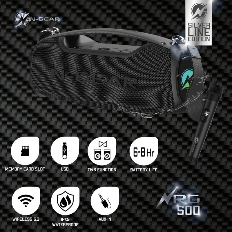 Buy N-Gear Portable Karaoke Outdoor Speaker 1xWireless Mic - NRG500 - Portable K... in Cyprus, Nicosia, Limassol, Larnaka, Pafos